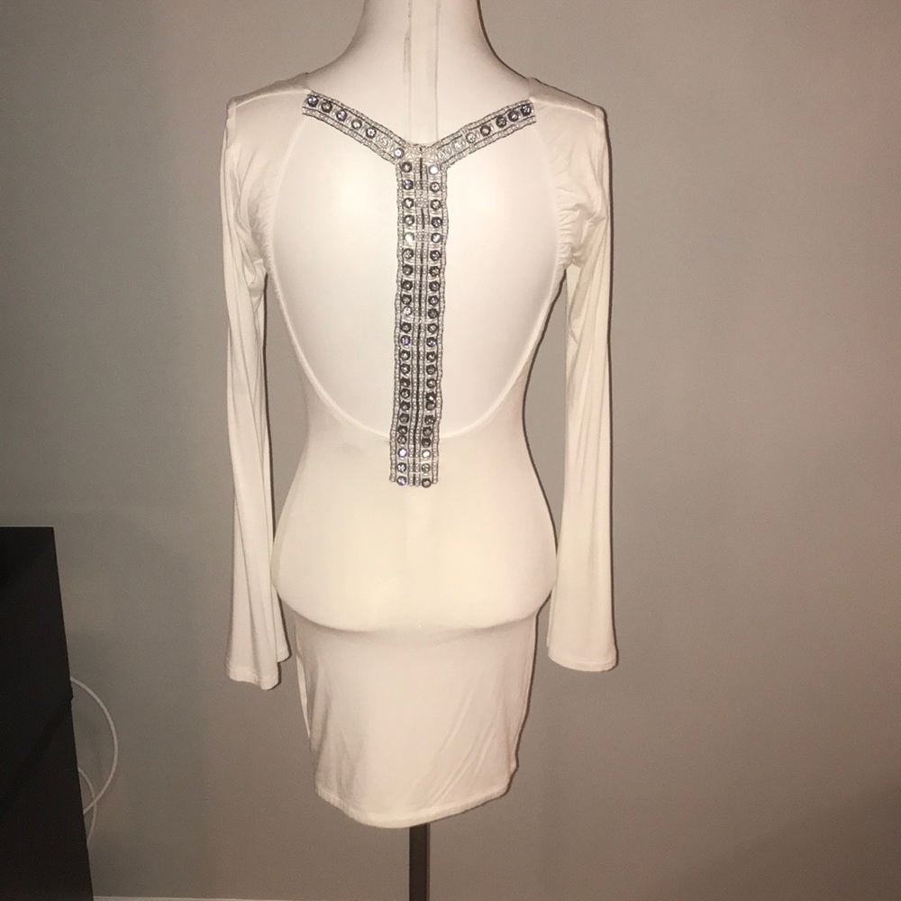White Dress with Beaded Open Back